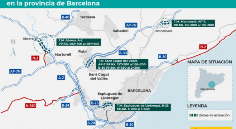 El Govern destina 4,93 milions d'euros a obres de protecció acústica a les carreteres de Barcelona
