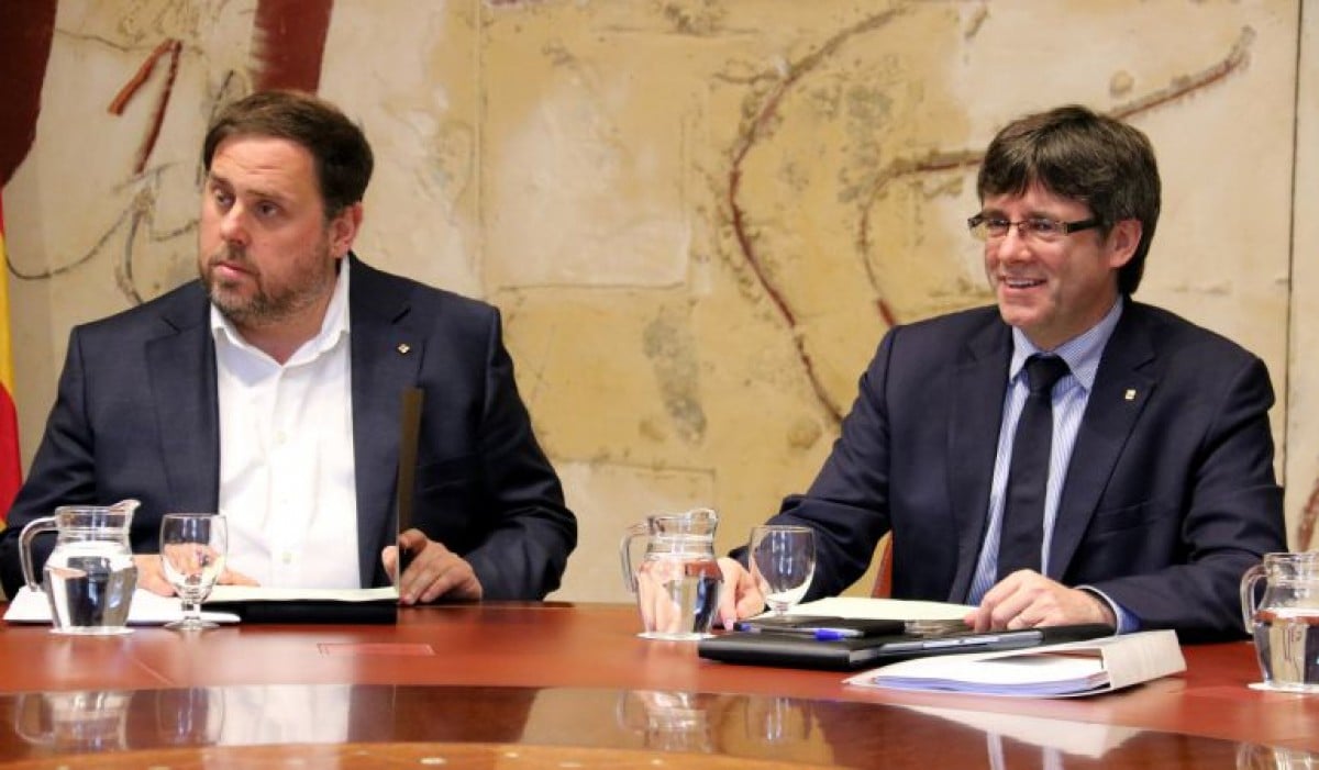 Oriol Junqueras i Carles Puigdemont en imatge d'arxiu