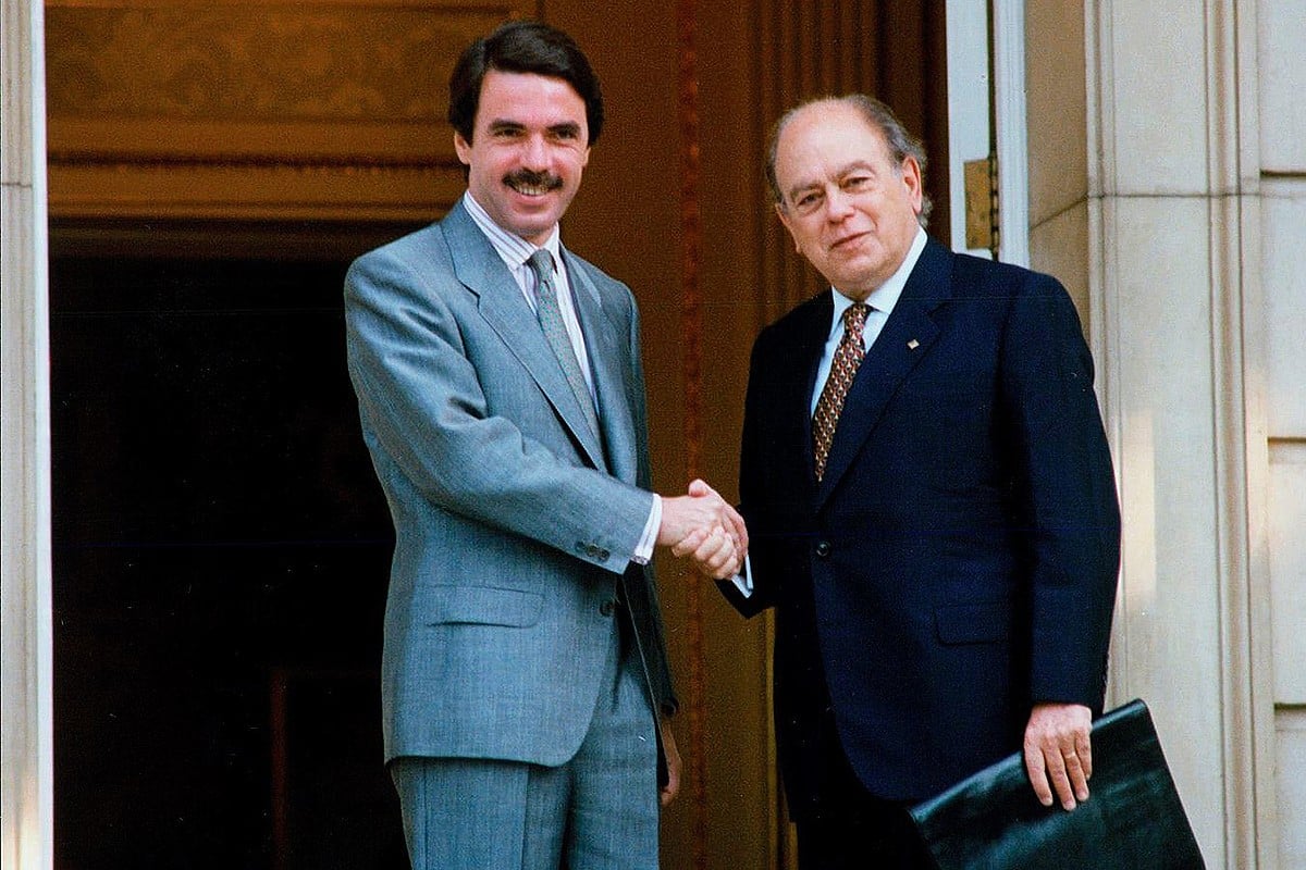 José María Aznar i Jordi Pujol al palau de la Moncloa, el juliol de 1996.